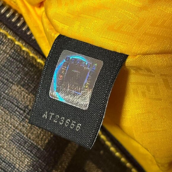 Authentic FENDI Zucca Large Spalmati Roll Tote Handle Shoulder Bag Brown PVC Tan - Picture 8 of 12